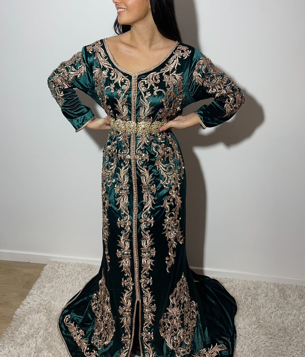 Caftan sirène vert