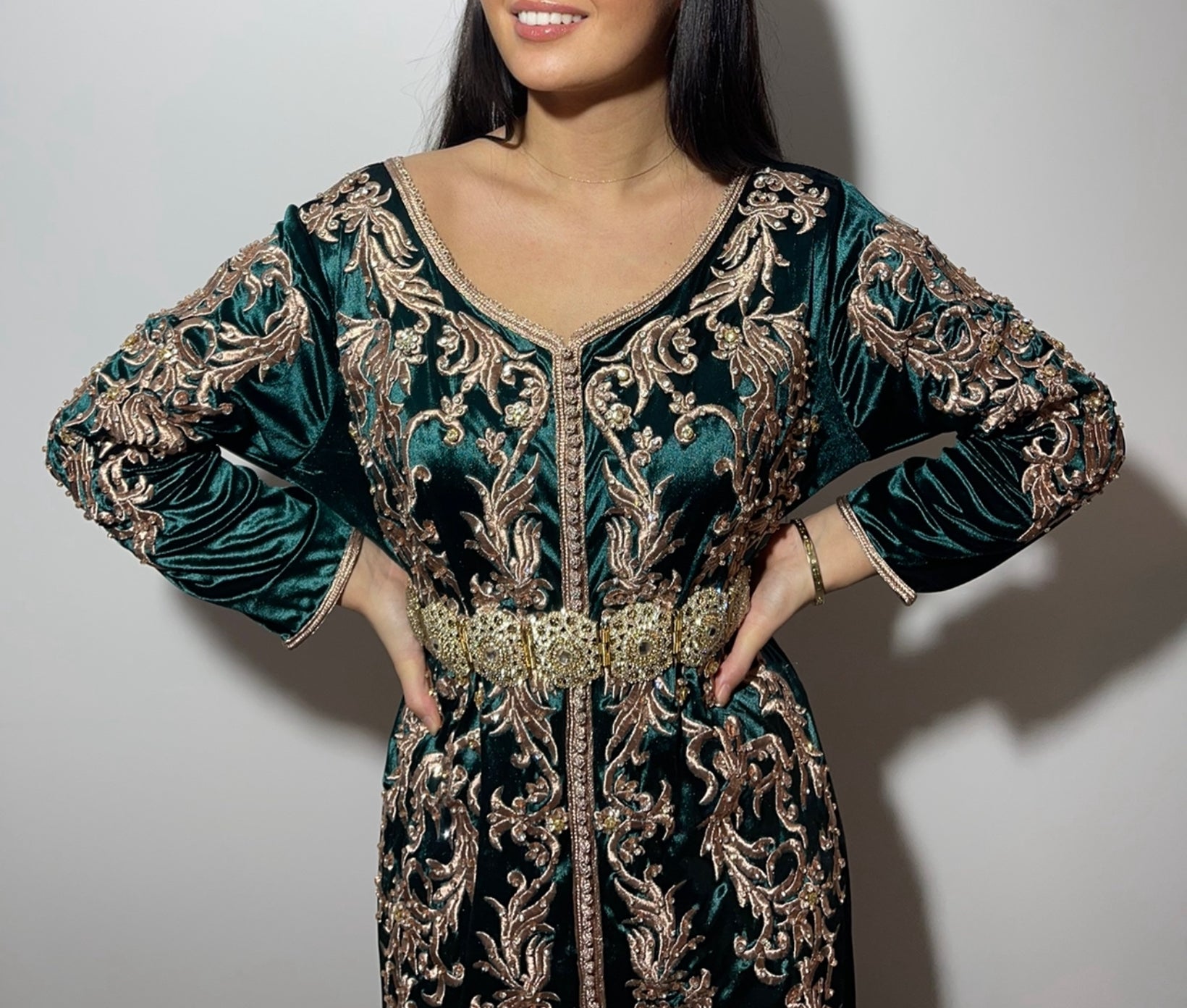 Caftan sirène vert