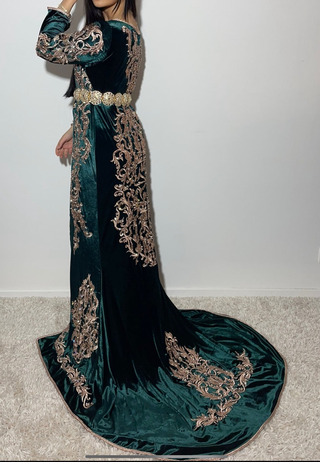 Caftan sirène vert